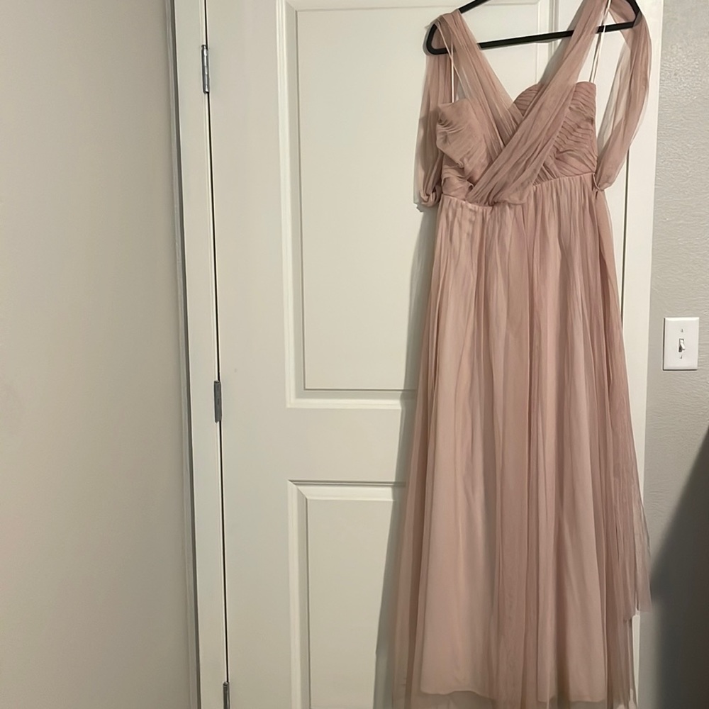 Pale blush bridesmaid dress